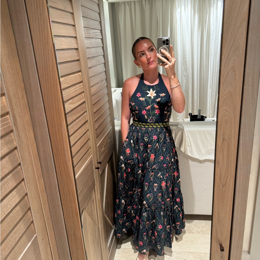 Agua Bendita Navy Floral Dress